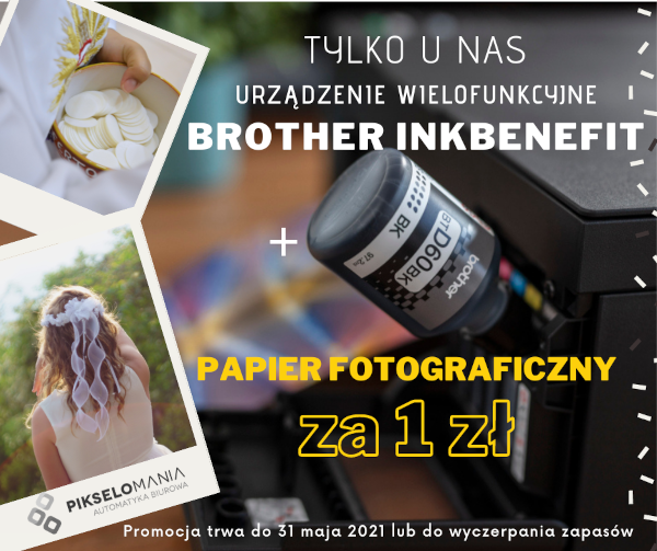 Urządzenie wielofunkcyjne Brother InkBenefit + papier fotograficzny za 1 zł